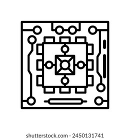 Icono del Nano Circuit en Vector. Logotipo
