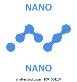 Nano Coin cryptocurrency blockchain icon. Virtual electronic, internet money or cryptocoin symbol, logo