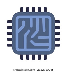 Nano Computer Microchip as Future Technology Device Vector Illustration