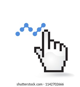 Nano Cryptocurrency Coin Sign Hand Cursor Click Isolated