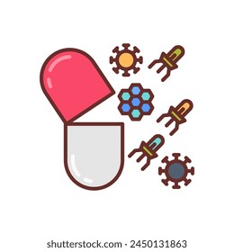 Icono de Nano Drogas en el Vector. Logotipo
