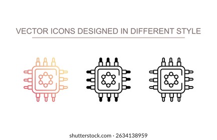Nano Electronics icon design with white background stock illustration
