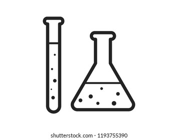 Nano lab logo template, vector science icon. Chemistry icon. Flask vector illustration.