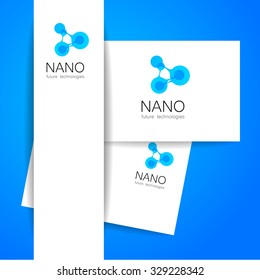 Nano logo - nanotechnology. Template design of logo. Vector presentation.