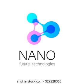 Nano Logo - Nanotechnology. Template Design Of Logo. Vector Presentation.