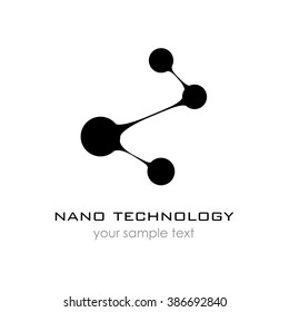 Nano Logo - Nanotechnology. Template Design Of Logo. Vector Presentation. 