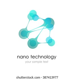 Nano logo - nanotechnology. Template design of logo. presentation. 