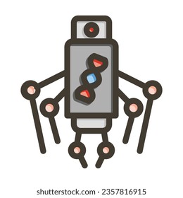 Nano Machine Vector Thick Line Filled Colors Icon For Personal And Commercial Use.
