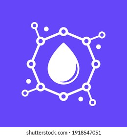 Nano Particles Icon With A Drop, Vector