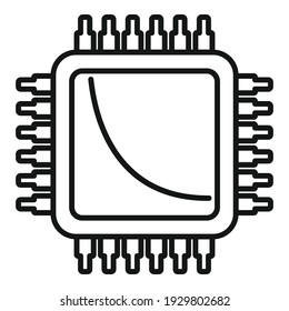 Nano processor icon. Outline nano processor vector icon for web design isolated on white background