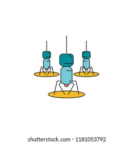 Nano robot icon. Cartoon nano robot vector icon for web design isolated on white background