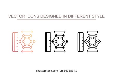 Design de ícone de escala nano com ilustração de estoque de fundo branco