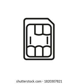 Nano sim card icon vector symbol template.