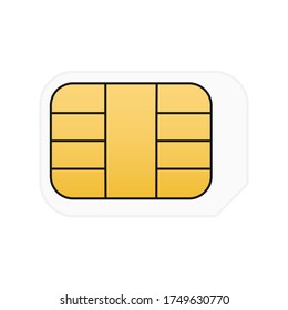 Nano SIM card vector illustration isolated on white. Chip mobile symbol.