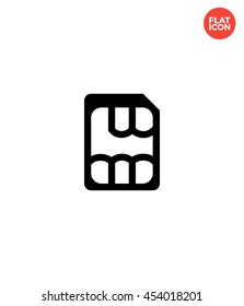 Nano Sim Icon Flat Style Isolated Vector Illustration