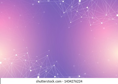 Nano technologies abstract background. Cyber technology concept. Artificial Intelligence, virtual reality, bionics, robotics, global network, microprocessor, nano robots. Vector illustration, banner.