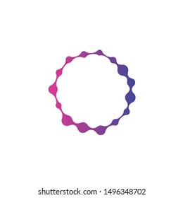 Nano technology Abstract molecular structure in the form of a circle. Stock Vector Illustration isolated on white background.