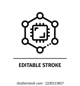 nano technology icon. editable stroke