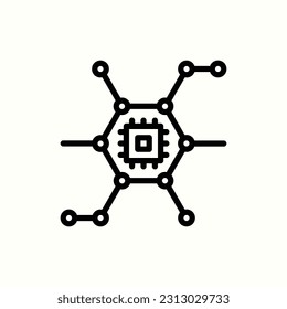 nano technology icon, isolated icon in light background, perfect for website, blog, logo, graphic design, social media, UI, mobile app