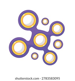 Nano technology icon vector, nanotechnology structure vector illustration, molecular tech concept and future science network icon in flat style
