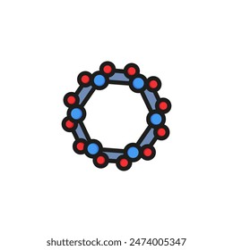 Nano technology line icon. Molecule, model, circle. Science concept. Can be used for topics like chemistry, biotechnology, education, research