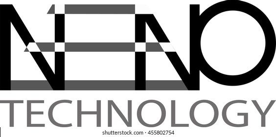Nano technology sign or logo. Nano lettering. Vector illustration.