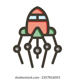 Icono De Colores Llenos De La Línea Gruesa Del Vector De Nanobot Para Uso Personal Y Comercial.

