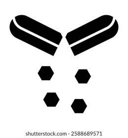 Nanocapsule Glyph Icon Design For Personal And Commercial Use