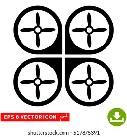 Nanocopter EPS vector pictogram. Illustration style is flat iconic black symbol on white background.