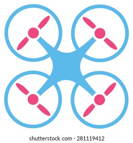 Nanocopter icon from Business Bicolor Set. This isolated flat symbol uses light blue and pink colors.