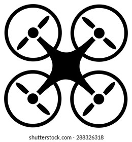 Nanocopter icon from Business Bicolor Set. Vector style: flat symbols, black color, rounded angles, white background.