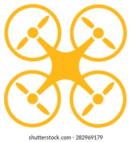 Nanocopter icon. Style: flat symbol, yellow color, rounded angles, white background.
