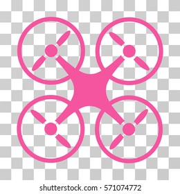 Nanocopter icon. Vector illustration style is flat iconic symbol, pink color, transparent background. Designed for web and software interfaces.