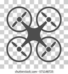Nanocopter icon. Vector illustration style is flat iconic symbol, gray color, transparent background. Designed for web and software interfaces.