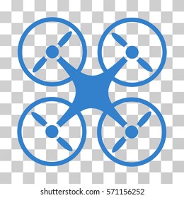 Nanocopter icon. Vector illustration style is flat iconic symbol, cobalt color, transparent background. Designed for web and software interfaces.