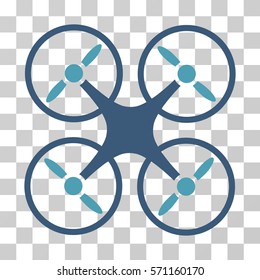 Nanocopter icon. Vector illustration style is flat iconic bicolor symbol, cyan and blue colors, transparent background. Designed for web and software interfaces.