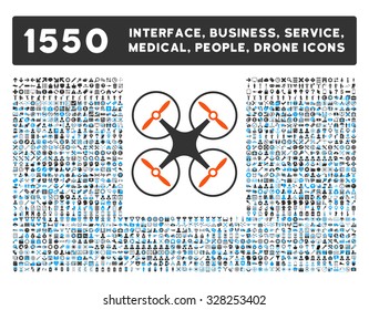 Nanocopter and other web interface, business tools, people poses, medical service vector icons. Style is flat symbols, bicolored, rounded angles, white background.