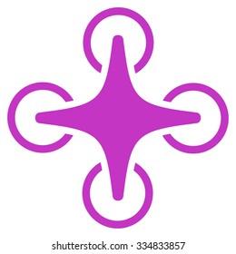 Nanocopter vector icon. Style is flat violet symbol, rounded angles, white background.