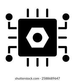 Nanoelectromechanical Systems (NEMS) Glyph Icon Design For Personal And Commercial Use