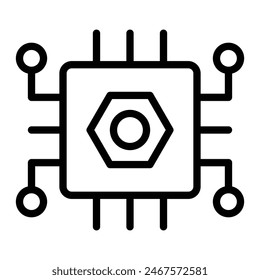 Nanoelectromechanical Systems (NEMS) Vector Line Icon Design