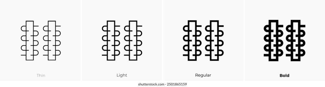 nanofiber icon. Thin, Light Regular And Bold style design isolated on white background