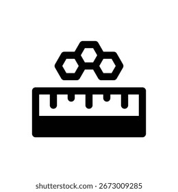 Nanofood. Icono de Vector de trazo delineado con detalles rellenos de negro.