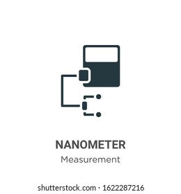 Nanometer glyph icon vector on white background. Flat vector nanometer icon symbol sign from modern measurement collection for mobile concept and web apps design.