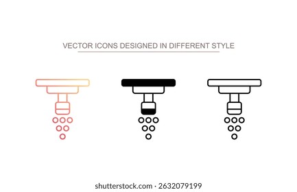Nanoparticle Jetting icon design with white background stock illustration