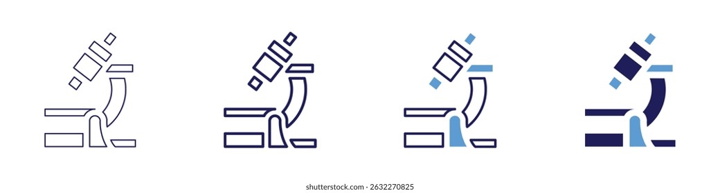 Nanoparticle synthesis icon in 4 different styles. Thin Line, Line, Bold Line, Duotone. Duotone style. Editable stroke.