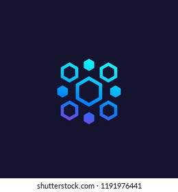nanoparticles, nanotech vector logo