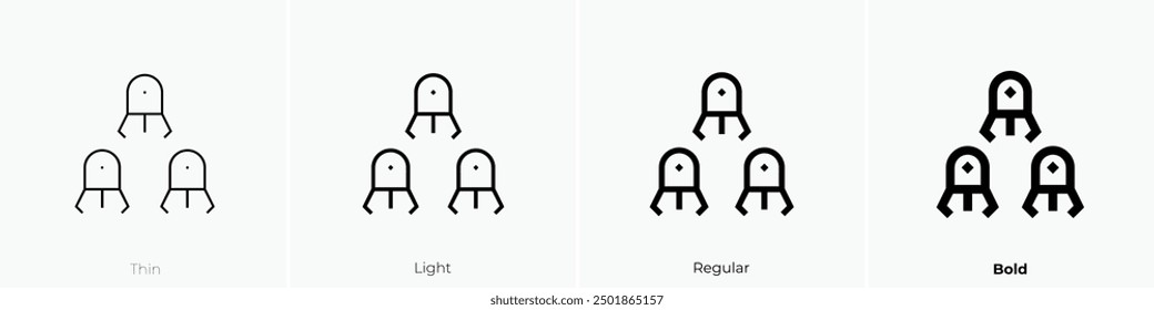 nanorobot icon. Thin, Light Regular And Bold style design isolated on white background