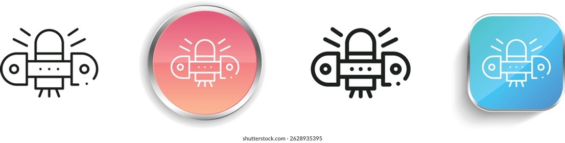 nanorobot icon. Thin Linear, Regular and Button Style Design Isolated On White Background