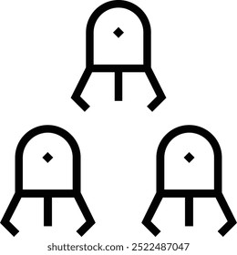 Nanorobot-Symbol. Dünnes lineares Design einzeln auf weißem Hintergrund