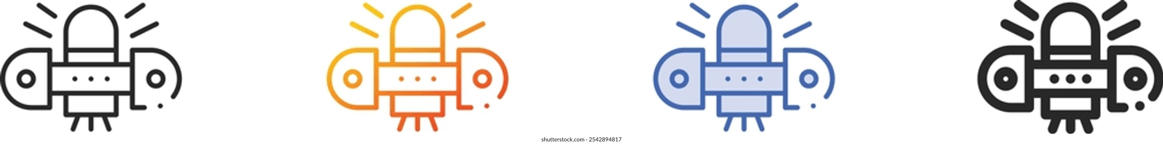 nanorobot icon.Thin Linear, Gradient, Blue Stroke and bold Style Design Isolated On White Background